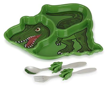 dinosaur meal time plate for toddlers