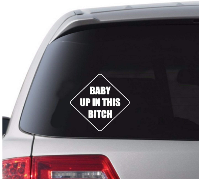 BABY ON BOARD v5 Sticker Funny Car JDM DUB Van Window Bumper Novelty Vinyl Decal 