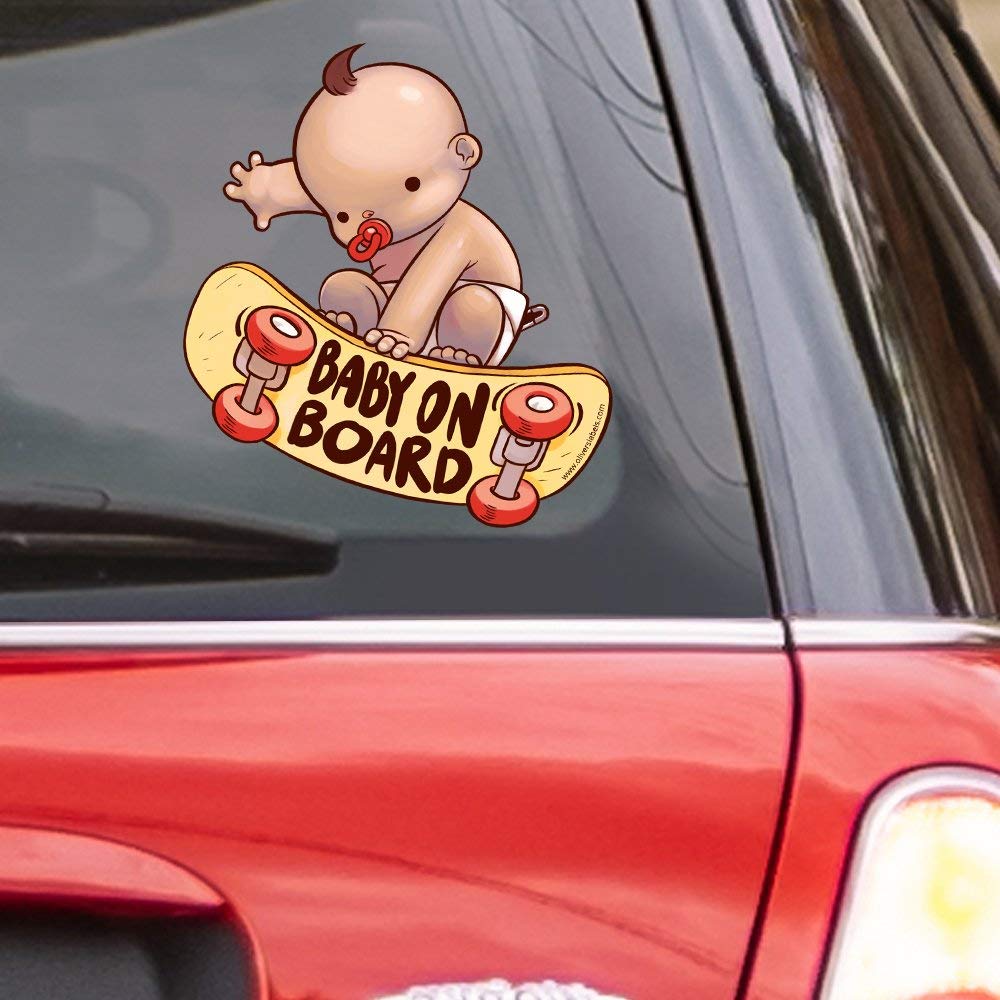 Little Punish On Board baby on Board White Funny Decal 