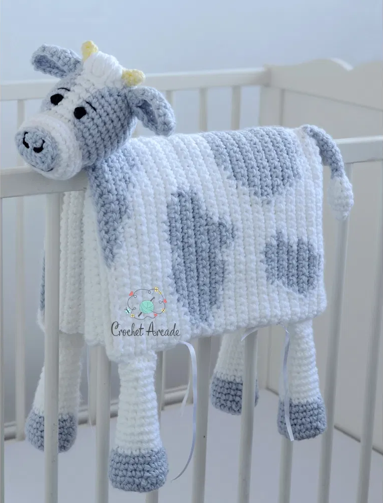 crochet cow blanket