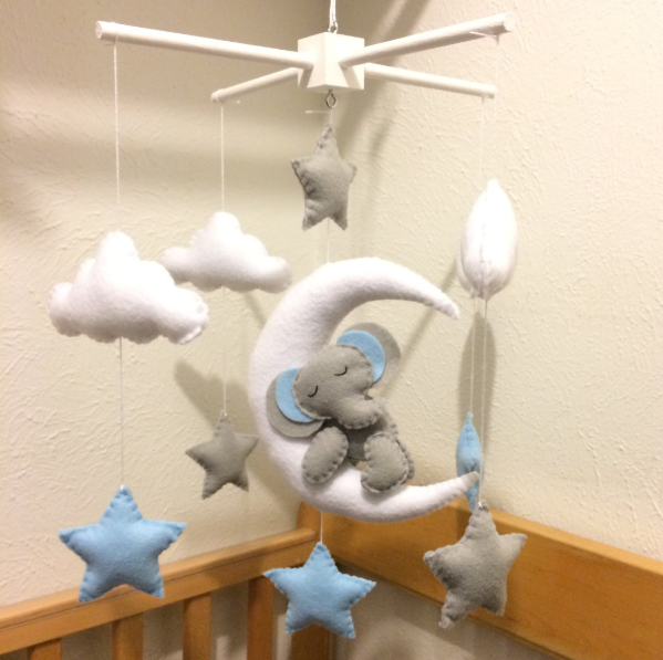 dreaming elephant baby mobile