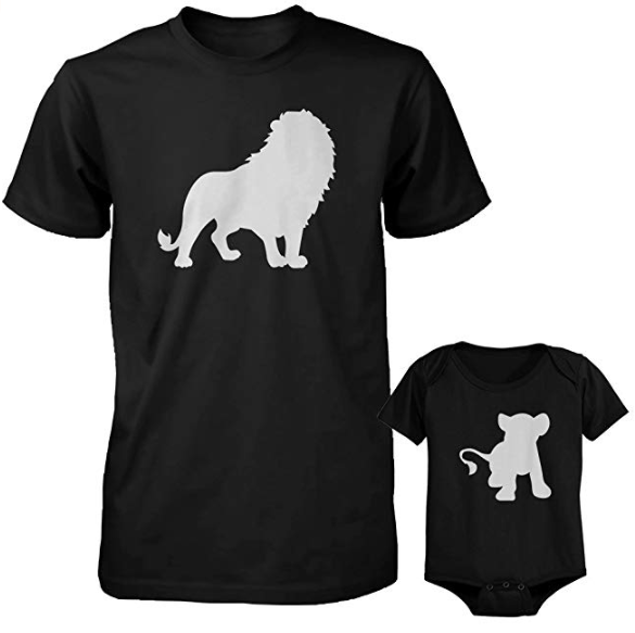 Mufasa and Simba Matching Shirts for Dad and Baby