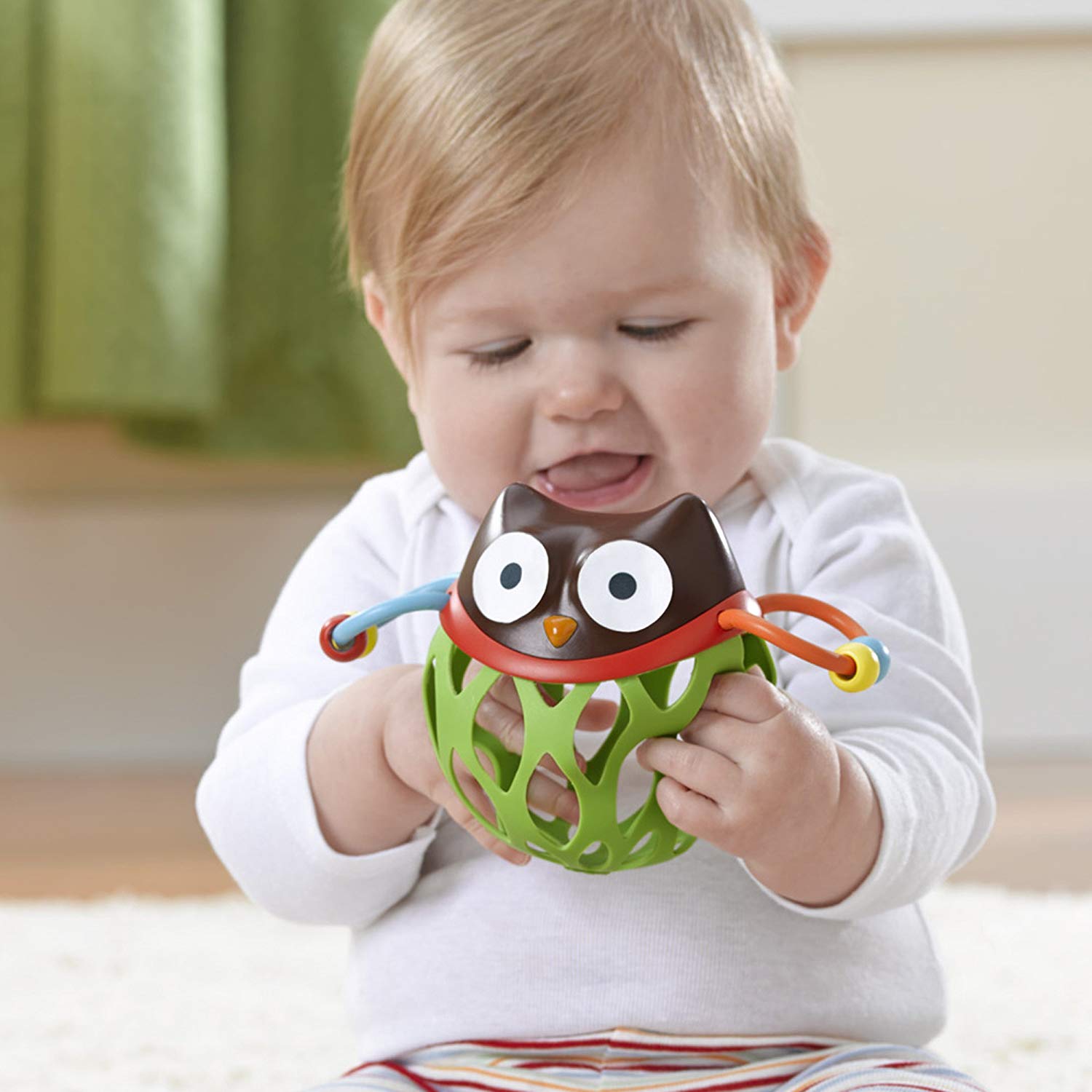 Around baby. Каталка-игрушка skip Hop Rolling Owl Push Toy (sh 303103) со звуковыми эффектами. Развивающая игрушка skip Hop для стульчика.