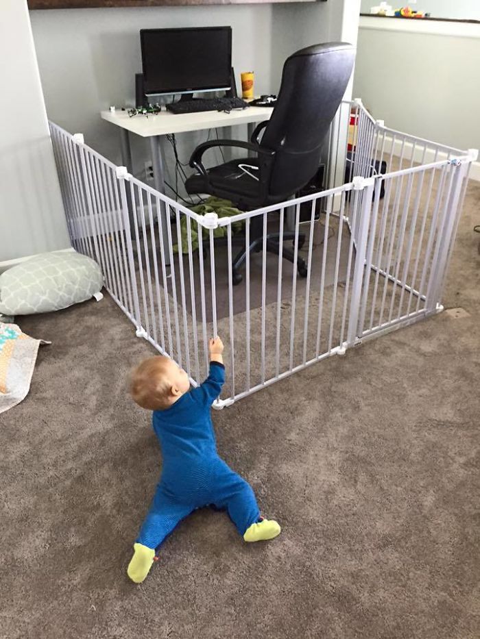 funny take on the baby gate usage