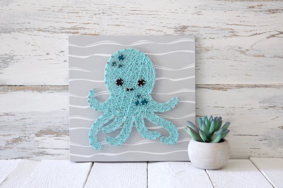 Octopus string art